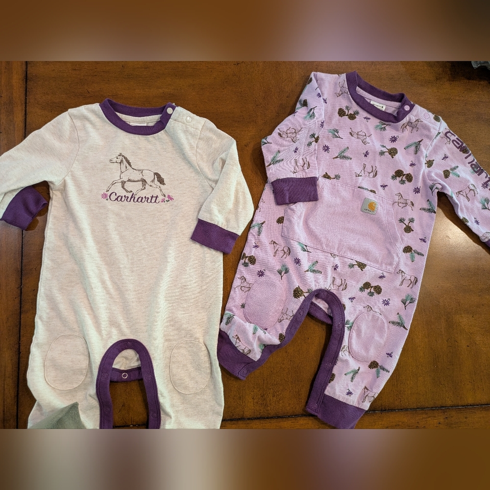 Carhartt Baby Rompers Set - Purple and Gray